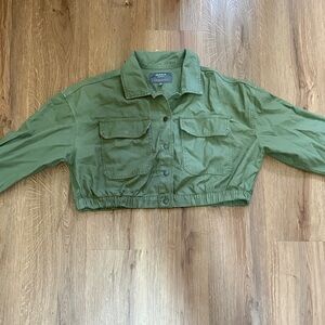 torrid Olive Cropped Utility Jacket